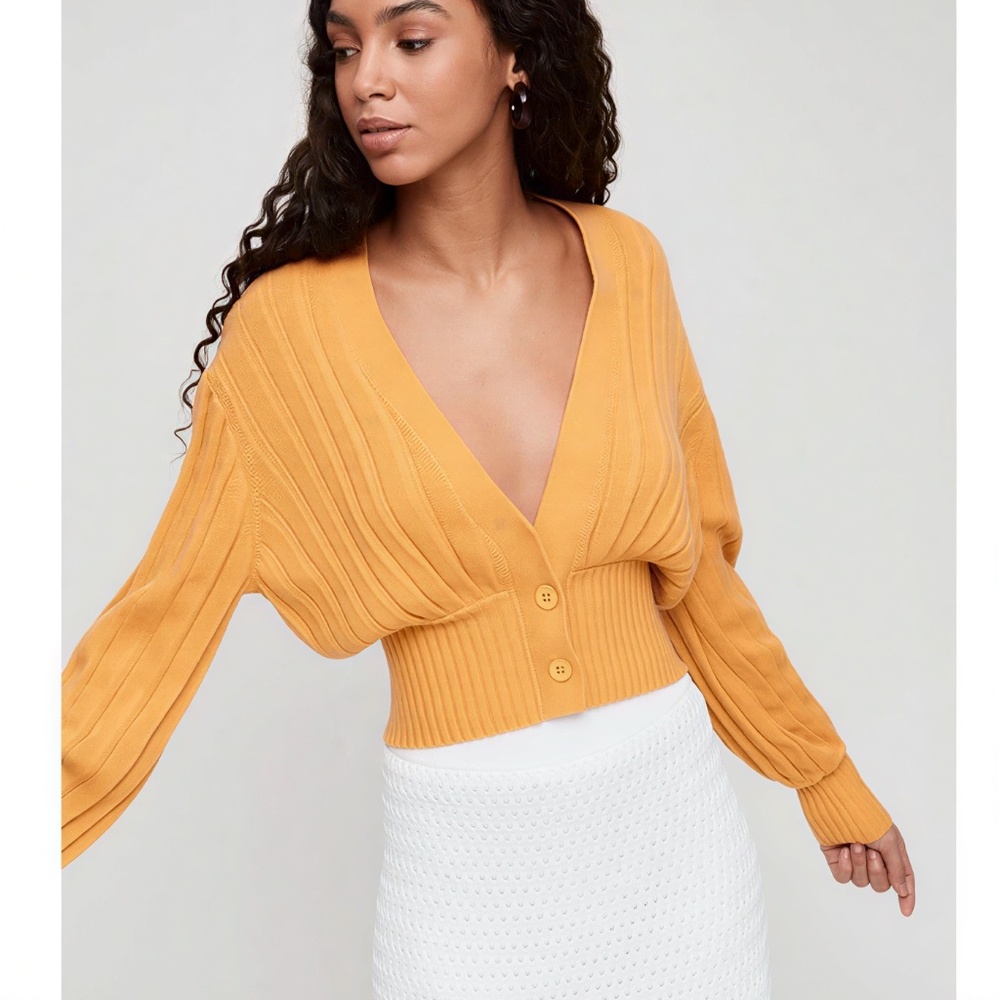 Aritzia Wilfred Plunge Front Cardigan
